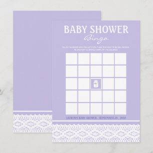 Invitación Flor salvaje Mason Jar y Lace Baby Shower Bingo