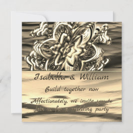 Invitación Flor sepia abstracta, tonos brillantes a trazas os