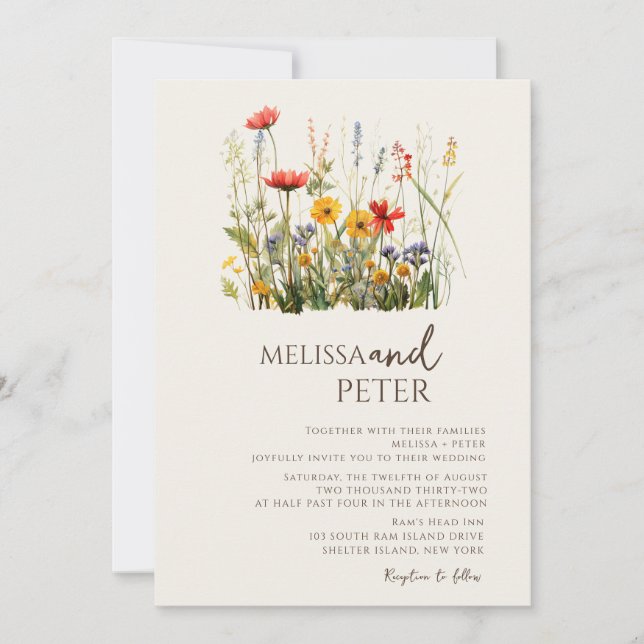 Invitación Flor silvestre  (Anverso)