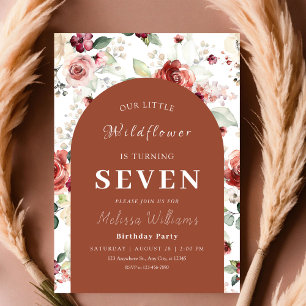 Invitación Flor silvestre 7 cumpleaños