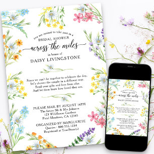 Invitación Flor silvestre a través de la ducha de novia Miles