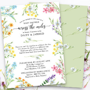 Invitación Flor silvestre a través del Baby Shower Miles por