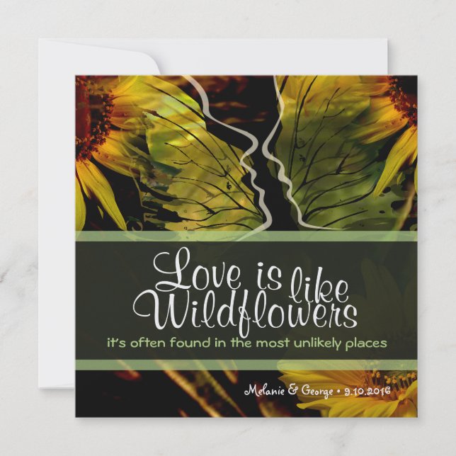 Invitación Flor silvestre Abstract Sunflowers (Anverso)