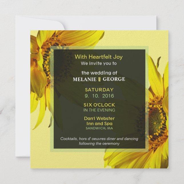 Invitación Flor silvestre Abstract Sunflowers (Reverso)