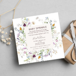 Invitación Flor silvestre acuarela Bebé Sprinkle