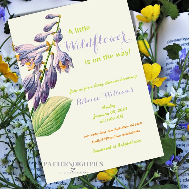 Invitación Flor silvestre acuarela Floral Jardín Baby Shower (Subido por el creador)