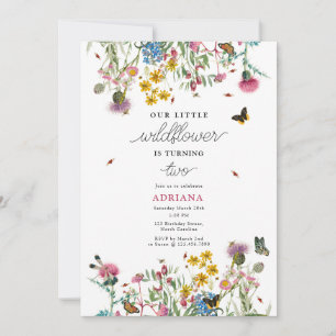 Invitación Flor silvestre acuarela Inspira Chica floral Cumpl