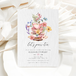 Invitación Flor silvestre acuática deja a Partea Bridal Showe