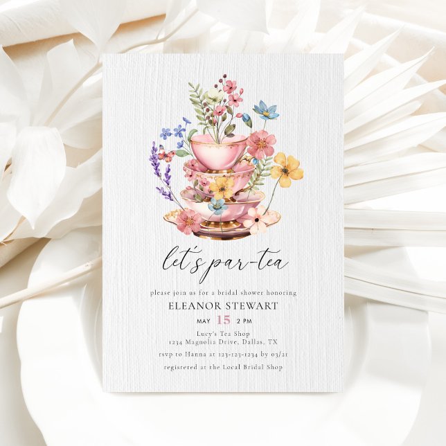 Invitación Flor silvestre acuática deja a Partea Bridal Showe (Subido por el creador)