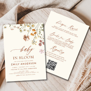 Invitación Flor silvestre bebé en flor floreciente todo en un