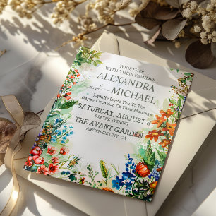 Invitación Flor silvestre Boda Rustic Country Floral
