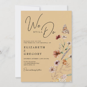 Invitación Flor silvestre bohemia que aún prometemos renovaci