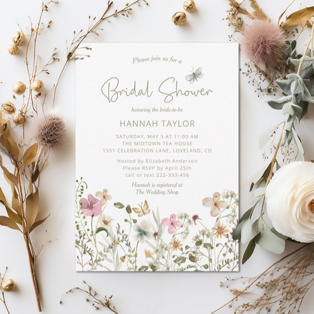 Invitación Flor silvestre Boho Bridal Shower (Subido por el creador)