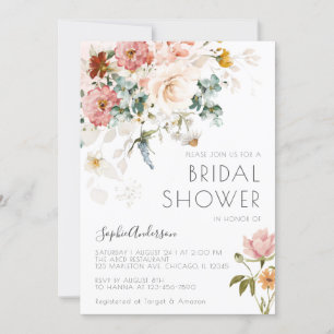 Invitación Flor silvestre Boho Watercolor Floral Brigada