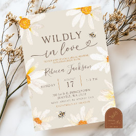 Invitación Flor silvestre Boho Wildflower enamorada ducha de 
