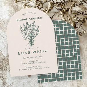 Invitación Flor silvestre Bouquet Arco Rústico Ducha Whimsica