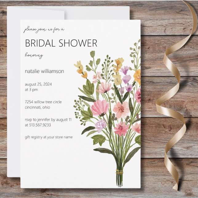 Invitación Flor silvestre Bouquet Bridal Shower (Subido por el creador)