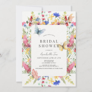Invitación Flor silvestre Bouquet & Butterfly Bridal Shower