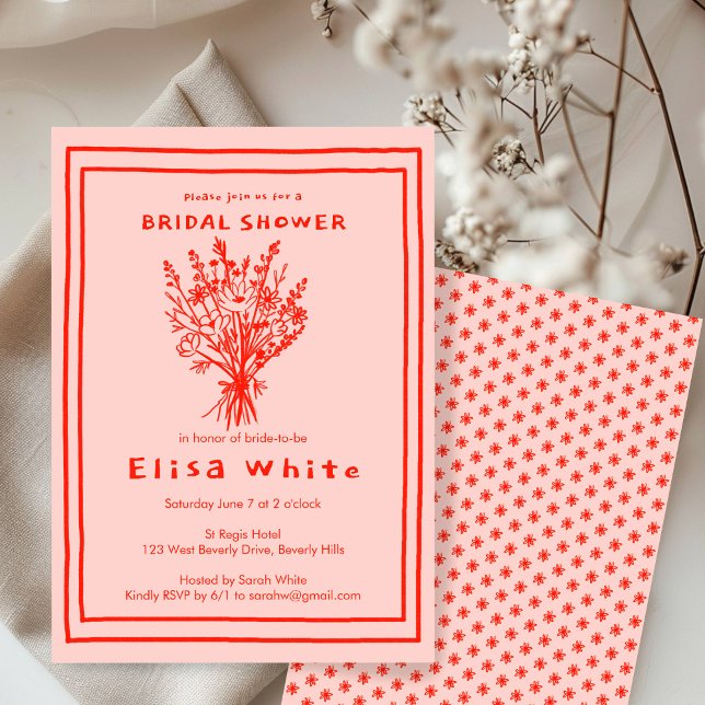 Invitación Flor silvestre Bouquet Rustic Whimsical Bridal Sho (Wildflower Bouquet Rustic Whimsical Bridal Shower Invitation
)