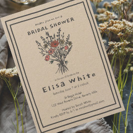 Invitación Flor silvestre Bouquet Rustic Whimsical Bridal Sho