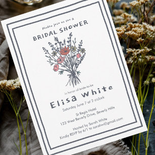 Invitación Flor silvestre Bouquet Rustic Whimsical Bridal Sho