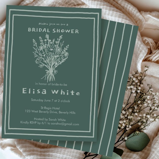 Invitación Flor silvestre Bouquet Rustic Whimsical Bridal Sho (Wildflower Bouquet Rustic Whimsical Bridal Shower Invitation
)