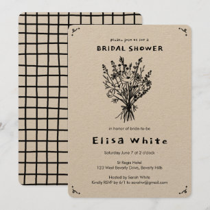 Invitación Flor silvestre Bouquet Rustic Whimsical Bridal Sho