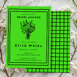 Invitación Flor silvestre Bouquet Whimsical Bridal Shower Neg