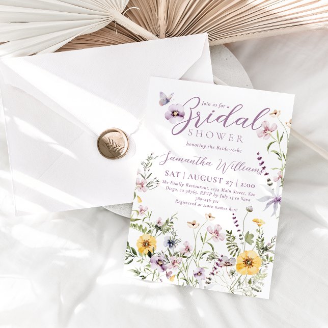 Invitación Flor silvestre Butterflay Purple Floral Brigada Du (Subido por el creador)