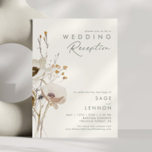 Invitación Flor Silvestre Caprichosa Recepción de Boda Marf