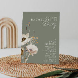 Invitación Flor silvestre caprichosa | Sage Bachelorette Part