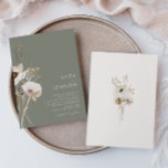 Invitación Flor silvestre caprichosa | Sage Green Boda<br><div class="desc">Esta flor salvaje increíble | La invitación a bodas de Sage Green es perfecta para su boda boho sencillo y elegante. ¡Las minimalistas flores silvestres acuáticas te ayudarán a revivir tu visión! El diseño de las flores bonito blancas y doradas, con toques de morado y amarillo, completará con seguridad tu...</div>