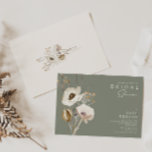 Invitación Flor silvestre caprichosa | Sage Green Bridal Show<br><div class="desc">Esta flor salvaje increíble | La invitación a la ducha de novia verde sabio es perfecta para su boda boho sencillo y elegante. ¡Las minimalistas flores silvestres acuáticas te ayudarán a revivir tu visión! El diseño de las flores bonito blancas y doradas, con toques de morado y amarillo, completará con...</div>