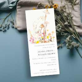 Invitación Flor silvestre champiñón caída duchas de las parej