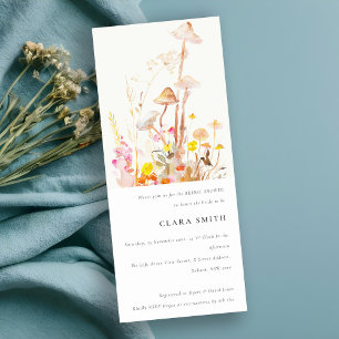Invitación Flor silvestre champiñón otoño ducha de novia botá