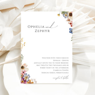 Invitación Flor silvestre colorida   Boda Jardín