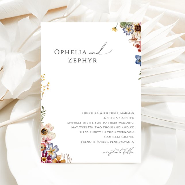 Invitación Flor silvestre colorida | Boda Jardín (Subido por el creador)