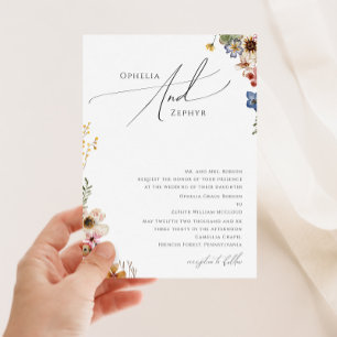 Invitación Flor silvestre colorida   Boda tradicional en los 