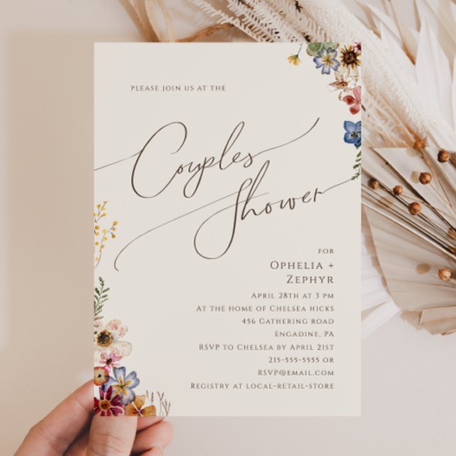 Invitación Flor silvestre colorida | Ducha de Parejas Jardín  (Subido por el creador)