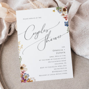 Invitación Flor silvestre colorida   Ducha Parejas Jardín
