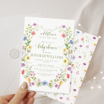 Flor silvestre colorida pequeña bebé ducha de bebé