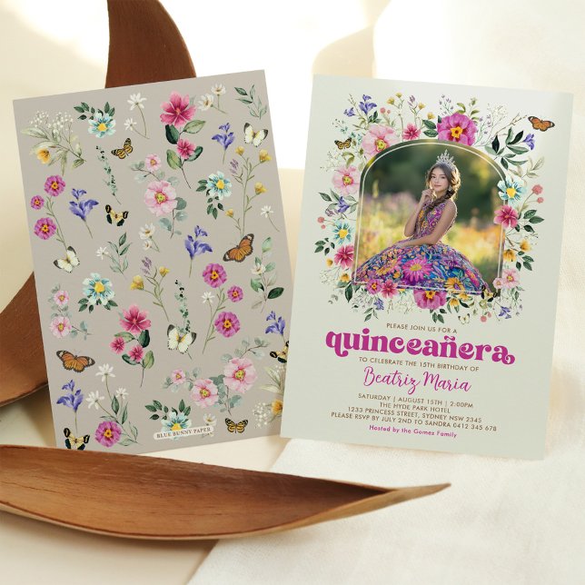 Invitación Flor silvestre colorida Quinceañera 15º cumpleaños (Subido por el creador)