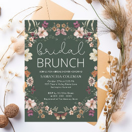 Invitación Flor silvestre Dark Green Bridal Brunch Bridal Sho