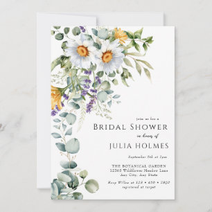 Invitación Flor silvestre de Bloom   Meadow Floral   Ducha de