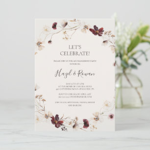 Invitación Flor silvestre de cobre de Borgoña Beige Celebre