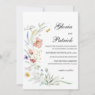 Invitación Flor silvestre de Fiona en Boda floral de sangre