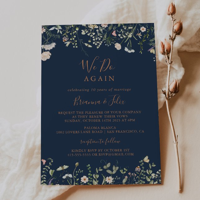 Invitación Flor silvestre de los jardines otoñales Volvemos a (Subido por el creador)