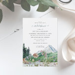 Invitación Flor silvestre de montaña rusa | Ducha nupcial Boh<br><div class="desc">Presenta montañas con coloridas acuarelas y flores silvestres coloridas con un diseño sencillo y minimalista. Esta es la invitación perfecta para una celebración de bodas de montaña de primavera o otoño. Esta melosa paleta de montaña de color verde perenne, y el azul polvoriento, sin lugar a dudas, le da un...</div>