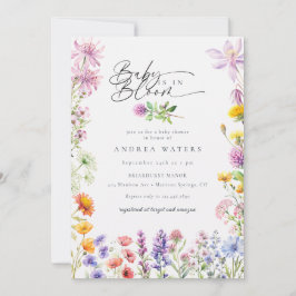 Invitación Flor silvestre de primavera | Baby Shower colorido