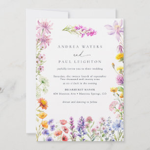 Invitación Flor silvestre de primavera   Boda floral colorido